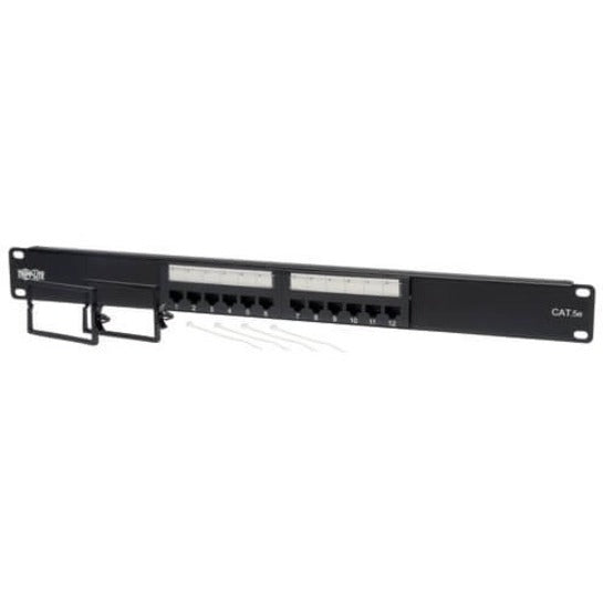 Eaton Tripp Lite Series 12-Port Cat5e Network Patch Panel (Model N052-012) — 1U Rack-Mountable Ethernet Panel with TAA Compliance
