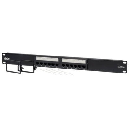 Eaton Tripp Lite Series 12-Port Cat5e Network Patch Panel (Model N052-012) — 1U Rack-Mountable Ethernet Panel with TAA Compliance