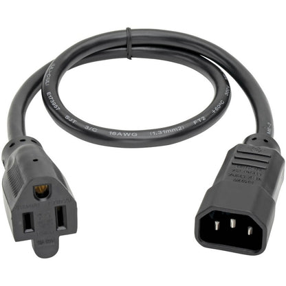 Eaton Tripp Lite Series NEMA 5-15R to IEC-320-C14 Power Adapter Cable - 2 ft, 13A, 125V