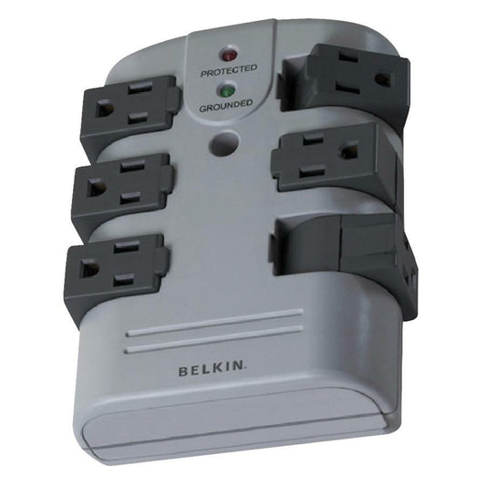 Belkin 6 Outlet Pivot Plug Surge Protector - Wall Mountable, 1080 Joules