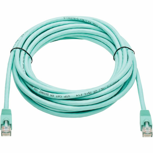 Eaton Tripp Lite Series Cat6a 10G Snagless UTP Ethernet Cable (RJ45 M/M), 25 ft, Aqua Blue