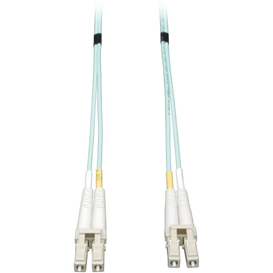 Eaton Tripp Lite Series 10Gb Duplex Multimode Fiber Optic Patch Cable (LC/LC) – Aqua, 5M