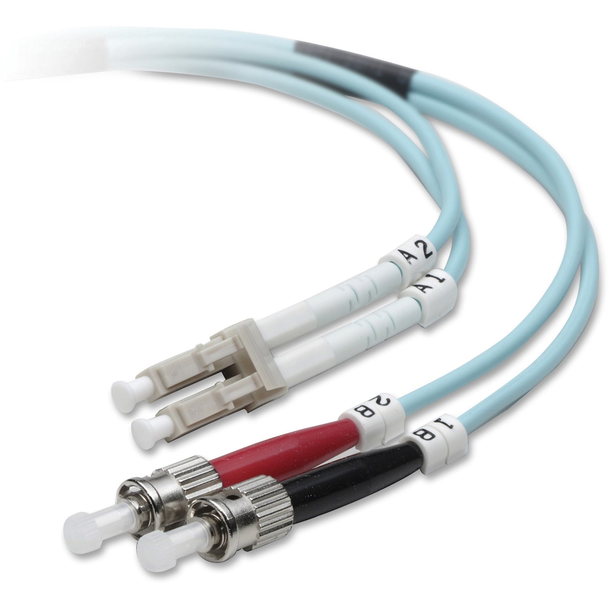 Belkin Fiber Optic Patch Cable F2F402L0-03M-G – 10Gbps Multimode LC/ST 3-Meter Aqua Cable