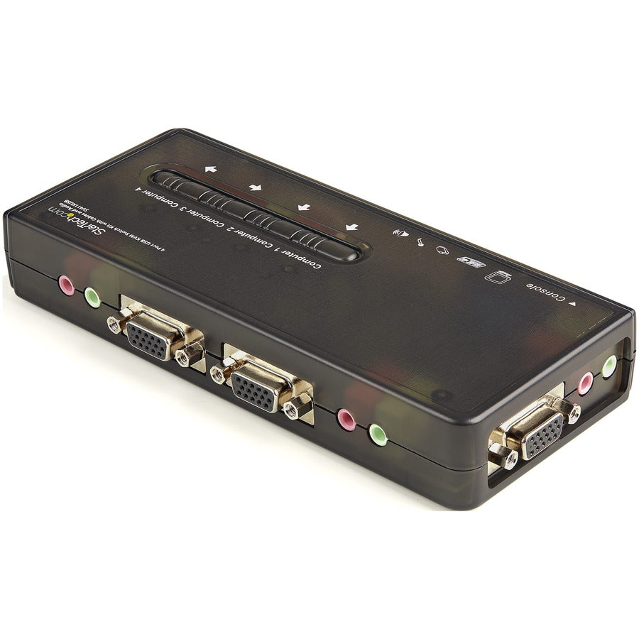 StarTech.com SV411KUSB 4-Port USB KVM Switch with Audio and Cables
