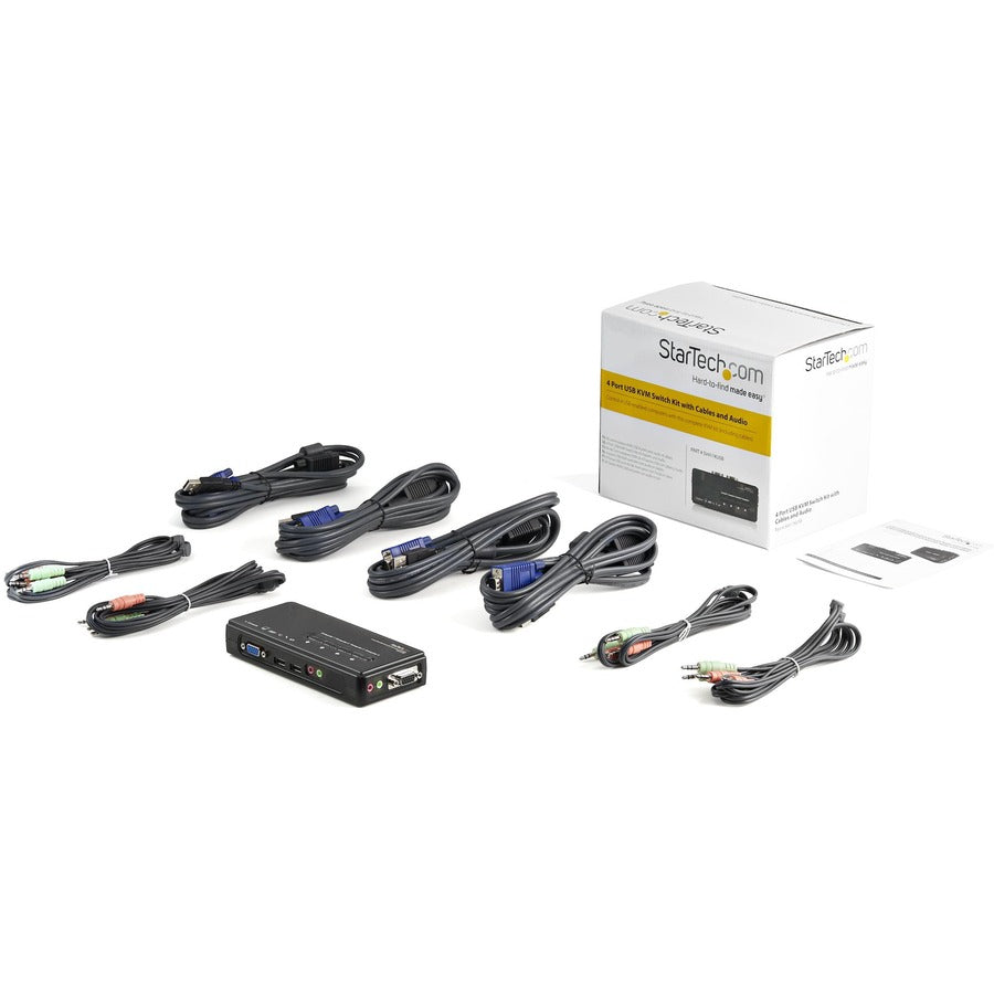 StarTech.com SV411KUSB 4-Port USB KVM Switch with Audio and Cables