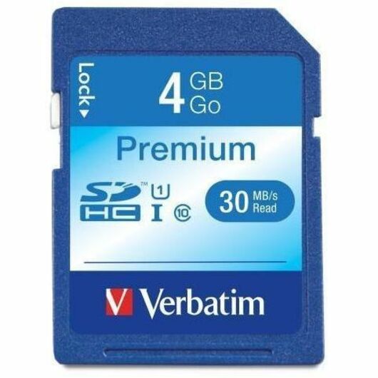 Verbatim America, LLC 4GB Premium SDHC Memory Card with UHS-I U1 Class 10 Performance