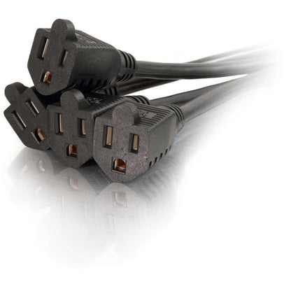 C2G 18 inch 1-to-4 Power Cord Splitter - 16 AWG NEMA 5-15P to 4 NEMA 5-15R