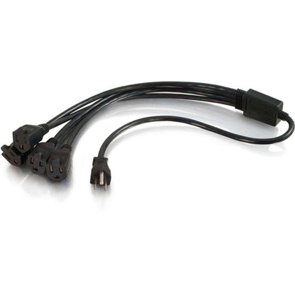 C2G 18 inch 1-to-4 Power Cord Splitter - 16 AWG NEMA 5-15P to 4 NEMA 5-15R