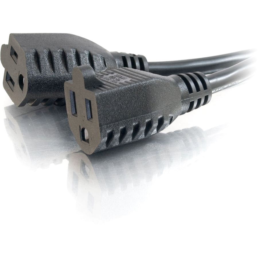 C2G 18-inch 1-to-2 Power Cord Splitter - 16 AWG NEMA 5-15P to NEMA 5-15R by Legrand Group