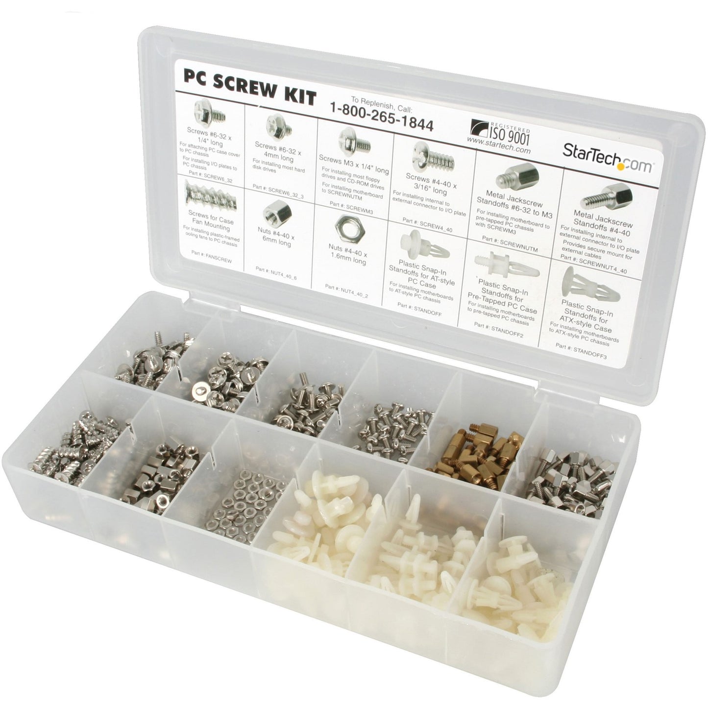 StarTech.com PC Screw Kit with Nuts and Standoffs - Versatile Computer Fastener Set for Building and Maintenance