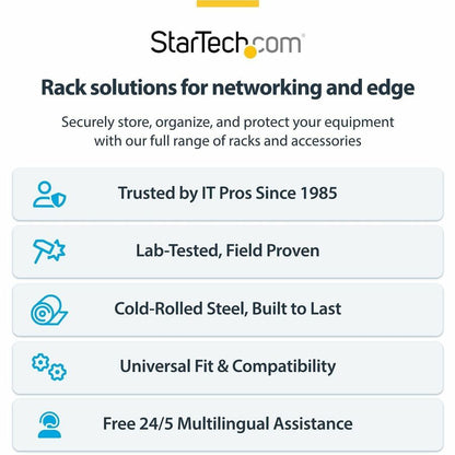 StarTech.com 6U Wall Mount Rack - 13.78 in. Deep Wall Mounting Bracket for Patch Panels and Network Equipment