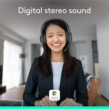 Logitech H390 Wired Headset for PC and Chromebook – Stereo USB Headphones with Noise-Canceling Microphone