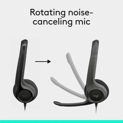 Logitech H390 Wired Headset for PC and Chromebook – Stereo USB Headphones with Noise-Canceling Microphone