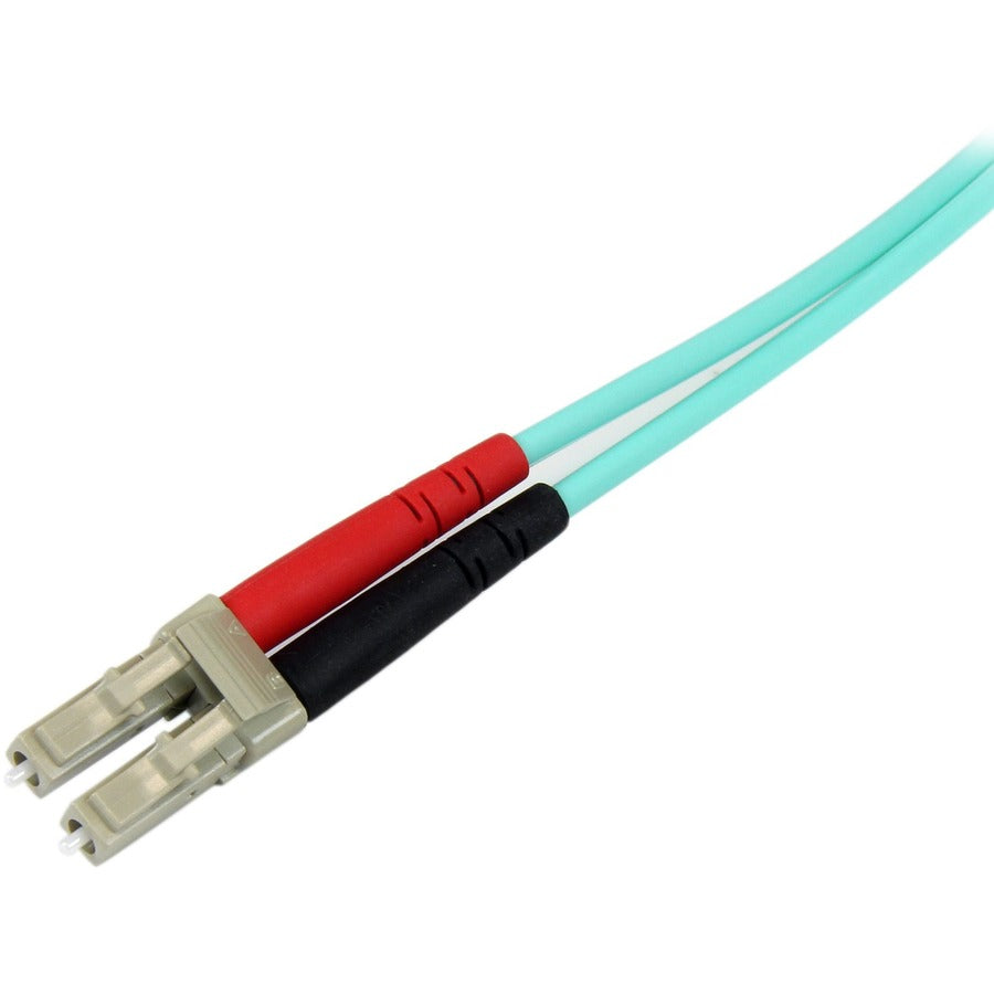 StarTech.com 10m (33ft) LC/UPC to SC/UPC OM3 Multimode Fiber Optic Duplex Cable - Aqua, 10 Gbps, LSZH Jacket