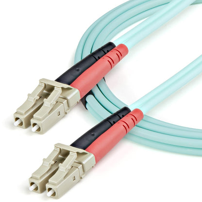 StarTech.com 1m Aqua OM3 Multimode Duplex Fiber Optic Patch Cable - LC to LC, 10 Gbps