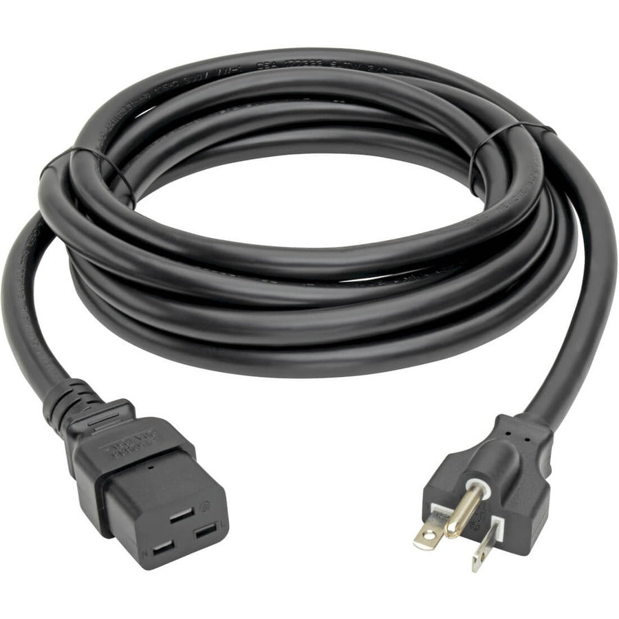 Eaton Tripp Lite Series Power Cord, C19 to NEMA 5-20P, 10 ft Heavy-Duty 20A 125V Black