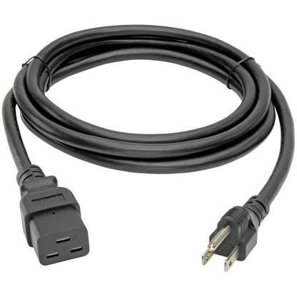 Tripp Lite P034-010 Heavy-Duty Power Cord – C19 to NEMA 5-15P, 10 ft, 14 AWG, 125V, Black
