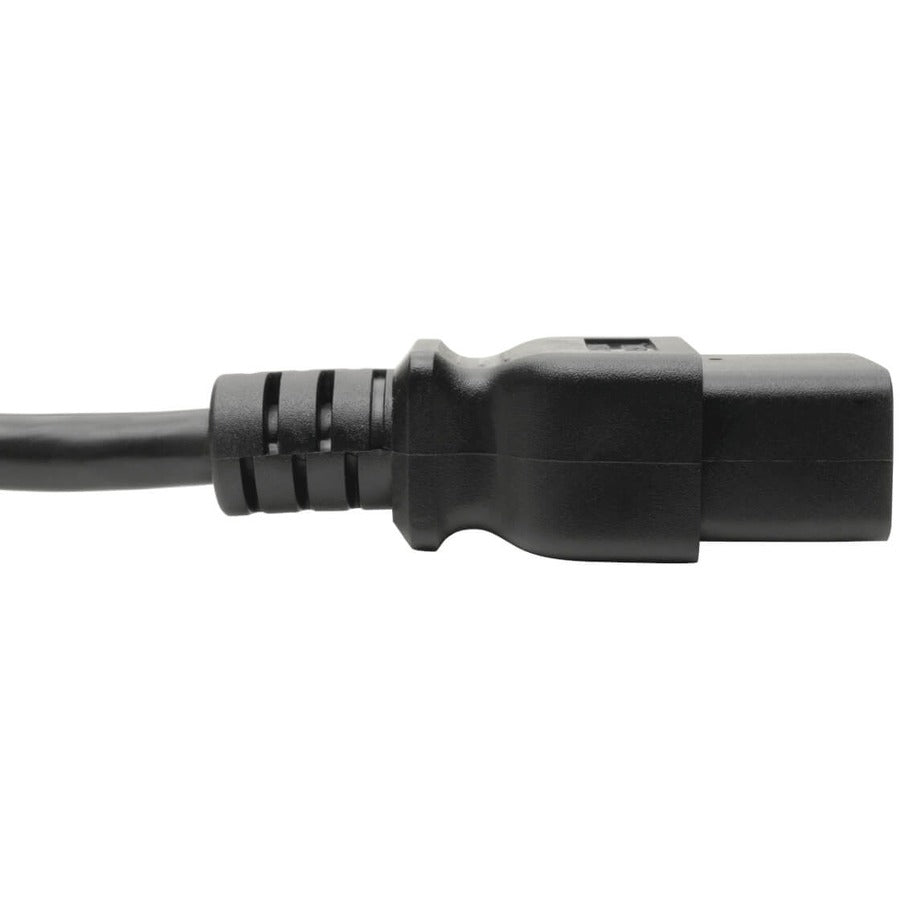 Tripp Lite P034-010 Heavy-Duty Power Cord – C19 to NEMA 5-15P, 10 ft, 14 AWG, 125V, Black