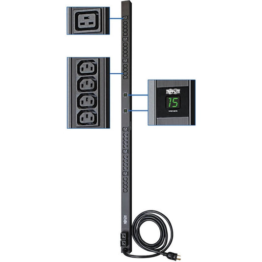 Eaton Tripp Lite Series Metered Vertical PDU with 30 Outlets and Digital Load Monitoring