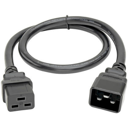 Tripp Lite P036-002 Heavy-Duty C19 to C20 Power Cord, 2 ft., 20A 250V, Black