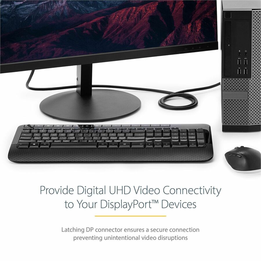 StarTech.com 6ft DisplayPort 1.2 Cable – 4K UHD VESA Certified DP to DP Cord with Latches