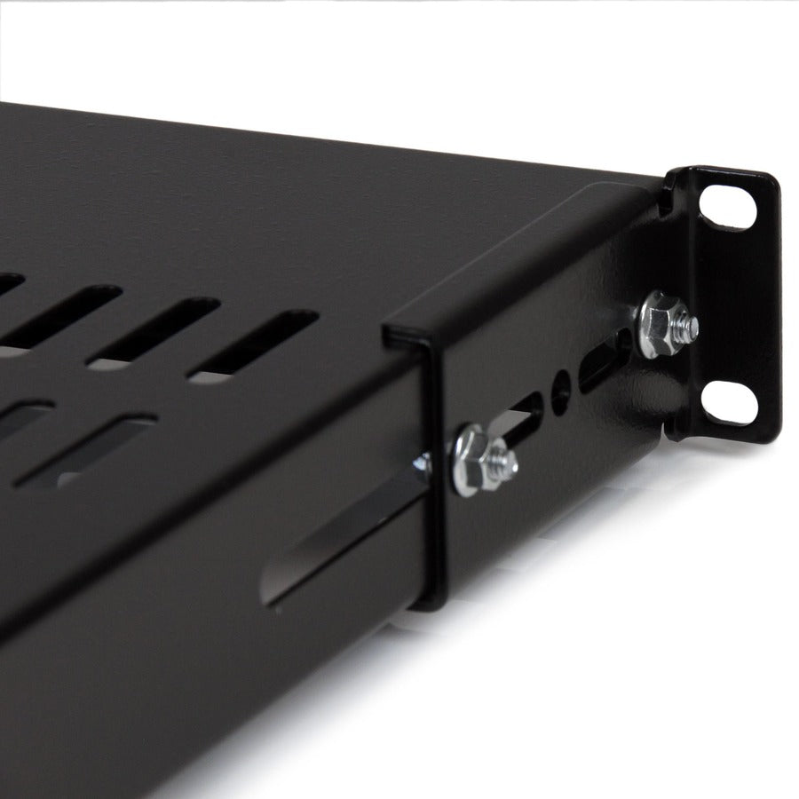 StarTech.com 1U Adjustable Mounting Depth Vented Rack Mount Shelf - 175 lbs / 80 kg