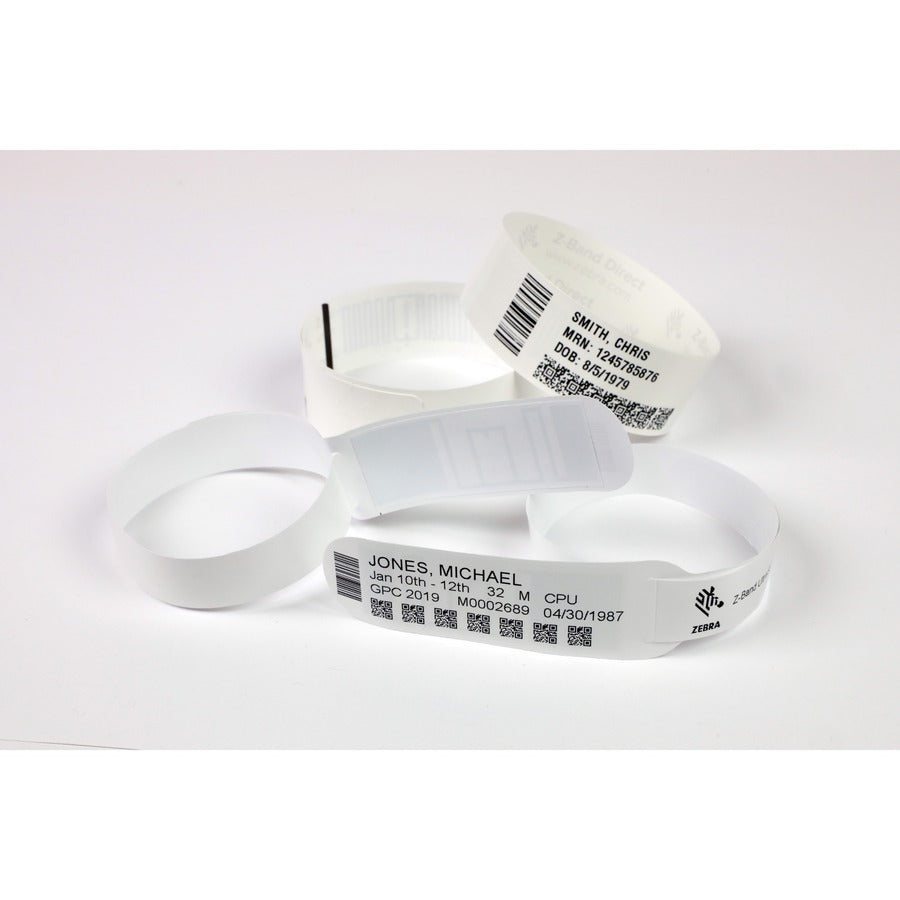 Zebra Wristband Polypropylene 1 x 11in Direct Thermal Z-Band Direct HC100 for Healthcare Identification