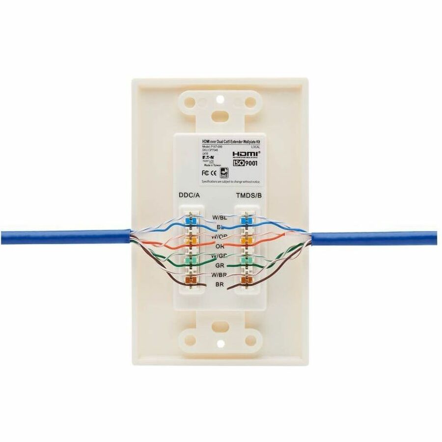 Eaton Tripp Lite Series HDMI Over Cat5/Cat6 Wall Plate Kit with Signal Regenerator and Extender
