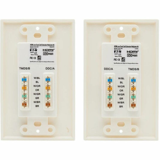 Eaton Tripp Lite Series HDMI Over Cat5/Cat6 Wall Plate Kit with Signal Regenerator and Extender
