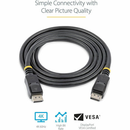 StarTech.com 15ft DisplayPort 1.2 Cable with Latching Connectors for 4K UHD Monitors