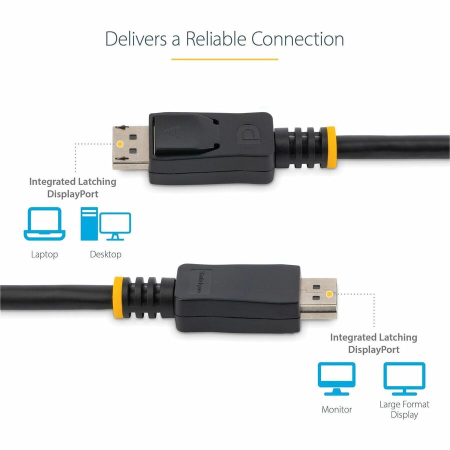 StarTech.com 15ft DisplayPort 1.2 Cable with Latching Connectors for 4K UHD Monitors