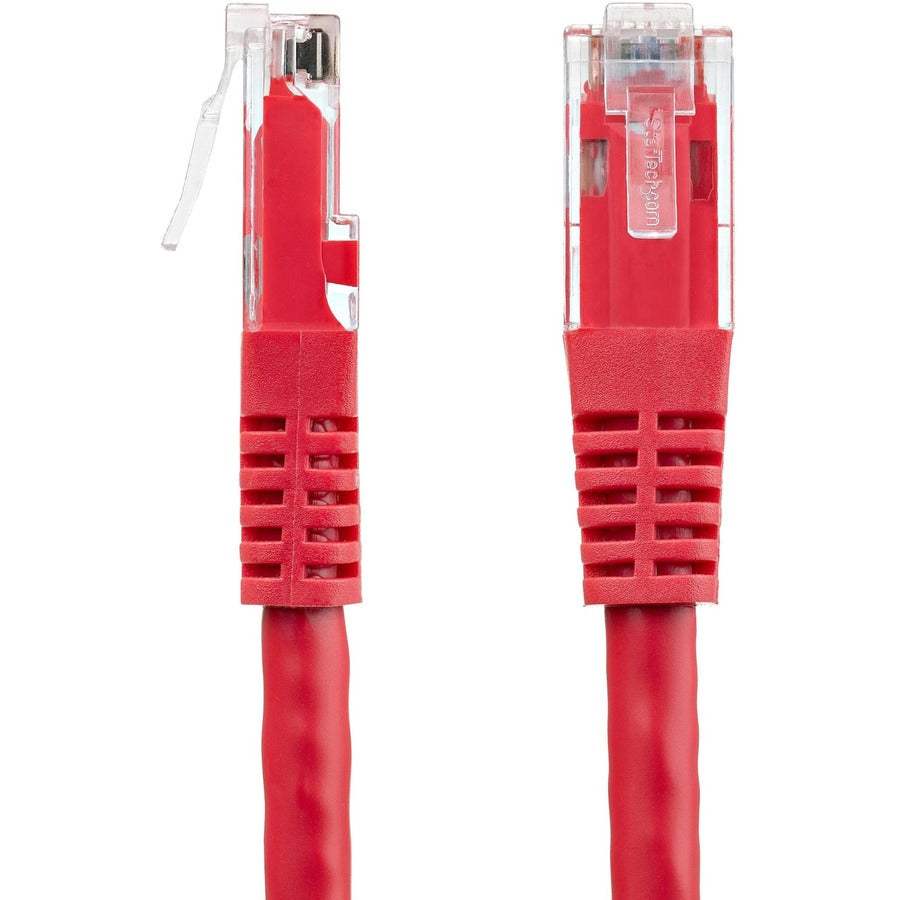 StarTech.com 7ft Red Cat6 Ethernet Patch Cable – Gigabit UTP Network Cord with Gold Connectors, PoE Support, and ETL Certification