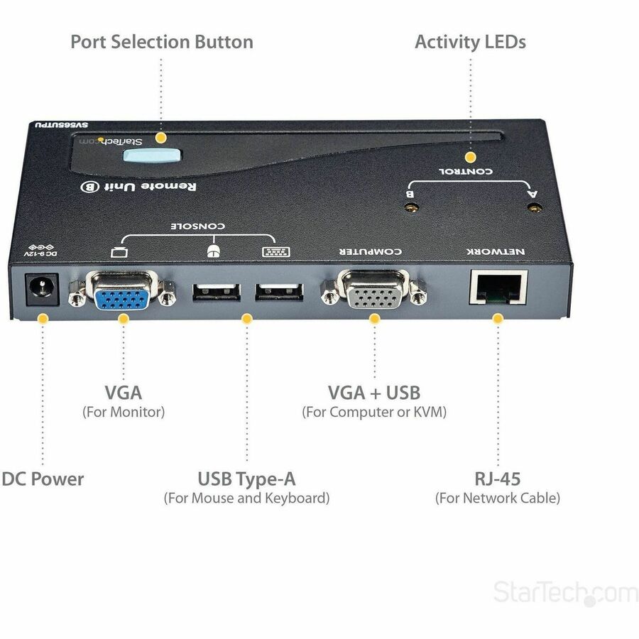 StarTech.com SV565UTPU USB VGA KVM Console Extender over CAT5 UTP – 500 ft