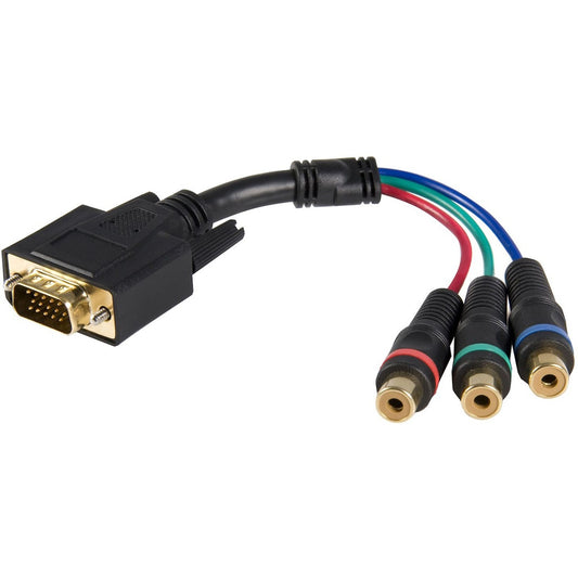StarTech.com HD15 to Component RCA Breakout Cable Adapter - 6 Inch Male VGA to Female Component Video Converter