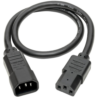 Eaton Tripp Lite Series Heavy-Duty C13 to C14 Power Cord – 15A, 250V, 14 AWG, 2 ft. Black
