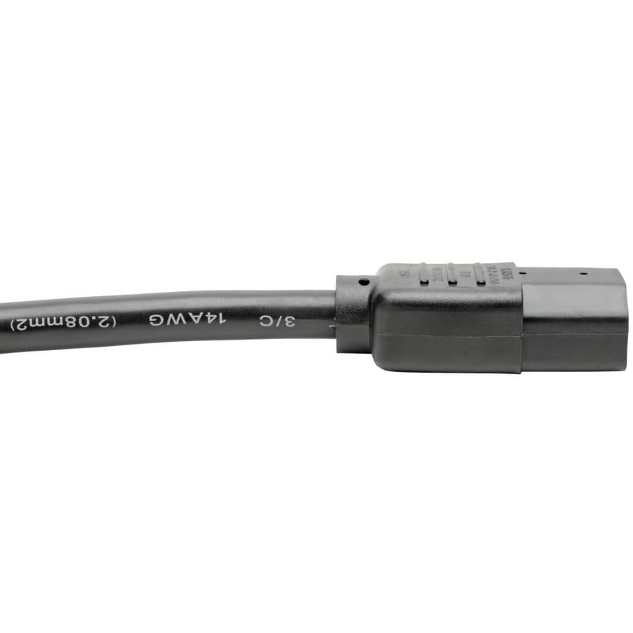 Eaton Tripp Lite Series Heavy-Duty PDU Power Cord, C13 to C14 - 15A, 250V, 14 AWG, 6 ft., Black