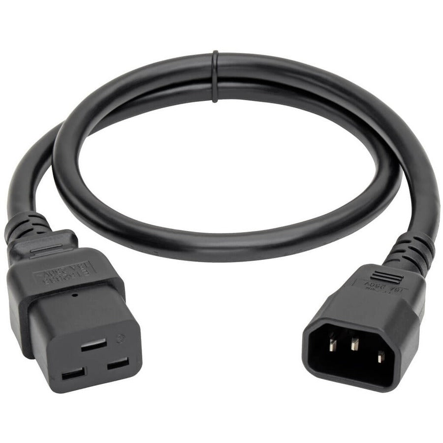 Eaton Tripp Lite Series Power Cord, C19 to C14, Heavy-Duty 15A 250V, 2 ft. Black