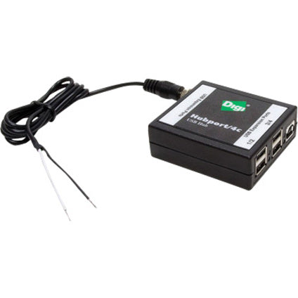 Digi Hubport/4c DC 4-Port USB Hub with Power Adapter and USB 2.0 Connectivity