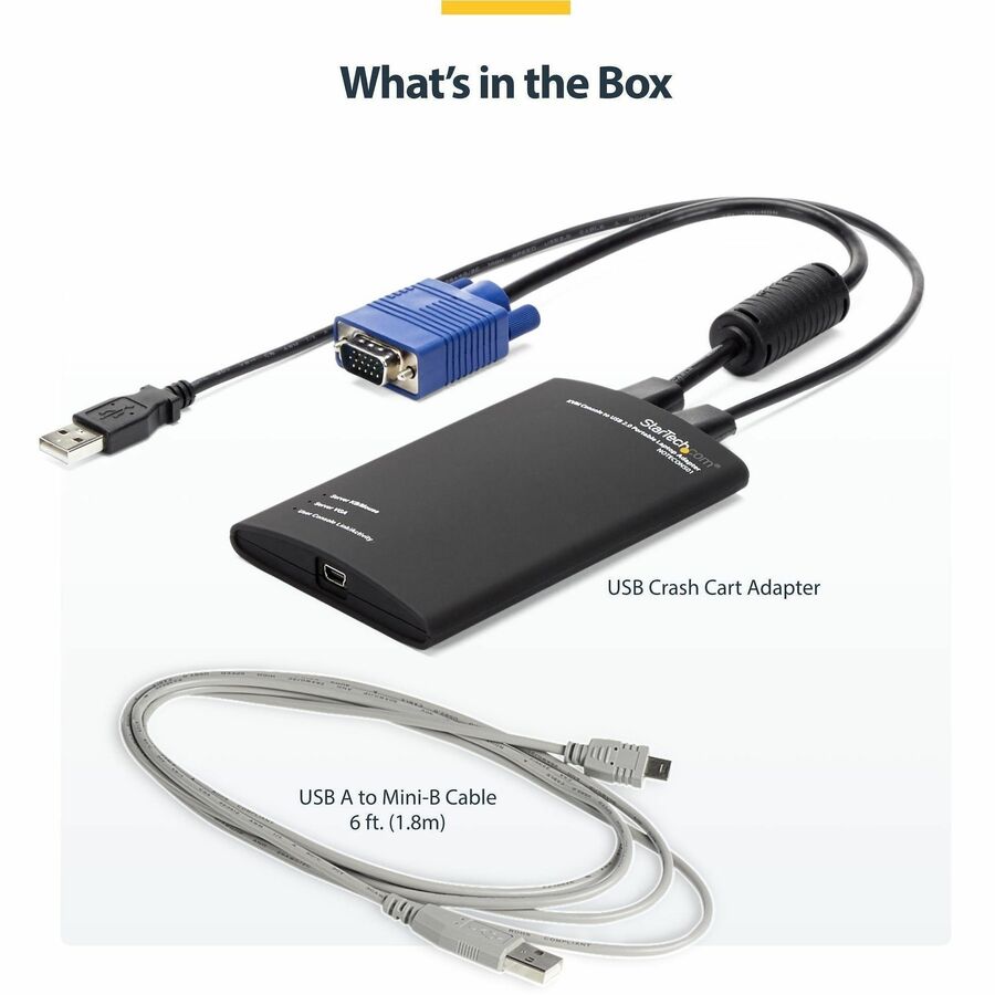StarTech.com NOTECONS01 KVM Console to USB 2.0 Portable Laptop Crash Cart Adapter for Servers and Headless Devices