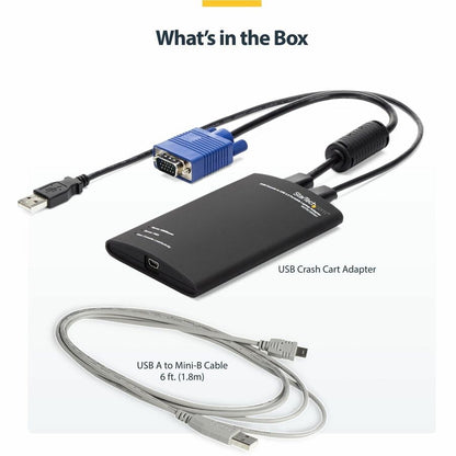 StarTech.com NOTECONS01 KVM Console to USB 2.0 Portable Laptop Crash Cart Adapter for Servers and Headless Devices