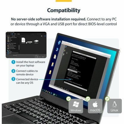 StarTech.com NOTECONS01 KVM Console to USB 2.0 Portable Laptop Crash Cart Adapter for Servers and Headless Devices
