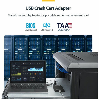 StarTech.com NOTECONS01 KVM Console to USB 2.0 Portable Laptop Crash Cart Adapter for Servers and Headless Devices