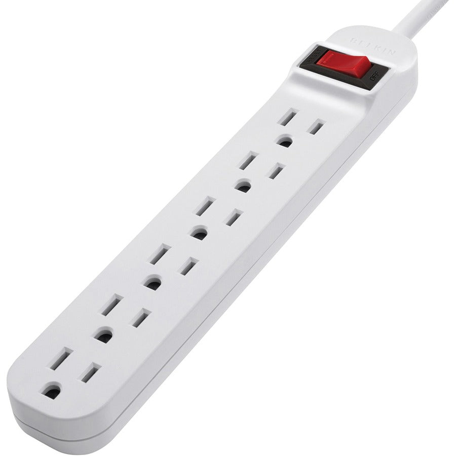 Belkin 6 Outlet Power Strip with 5 ft Heavy-Duty Cord - White