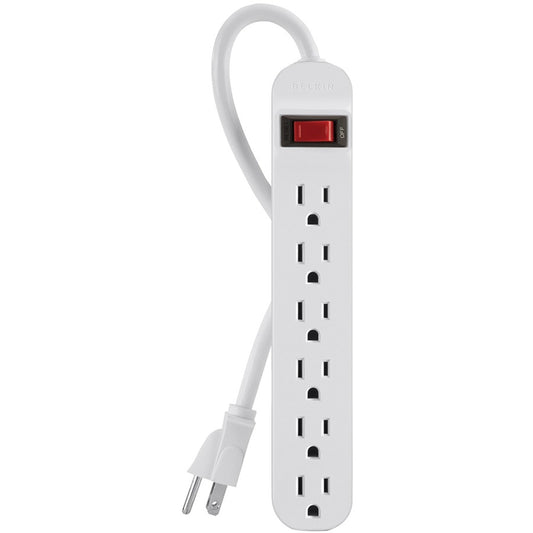 Belkin 6-Outlet Power Strip with 3ft Heavy-Duty Cord and On/Off Switch