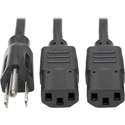 Eaton Tripp Lite Series P006-006-2 NEMA 5-15P to Dual IEC C13 Power Splitter Cable, 6 ft
