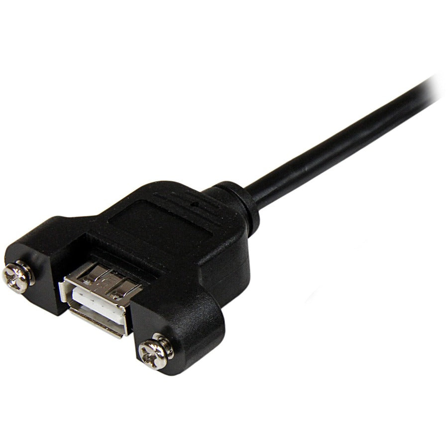 StarTech.com 1 ft Panel Mount USB Cable A to A - Female/Male Extension Cord