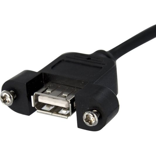StarTech.com 1 ft Panel Mount USB Cable - USB A to Motherboard Header F/F