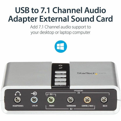 StarTech.com 7.1 USB External Sound Card and Audio Adapter - High-Quality 7.1 Channel Audio for PC and Laptop