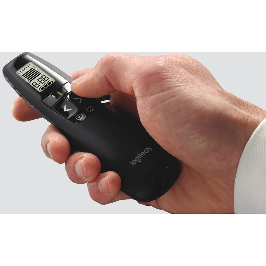 Logitech R800 Laser Presentation Remote with Green Laser Pointer and Wireless Range Up to 100 Feet