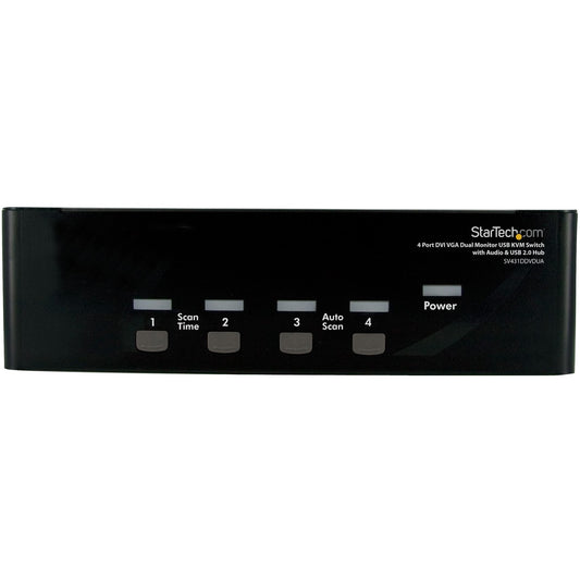 StarTech.com 4-Port DVI and VGA Dual Monitor KVM Switch with Audio and USB Hub (SV431DDVDUA)
